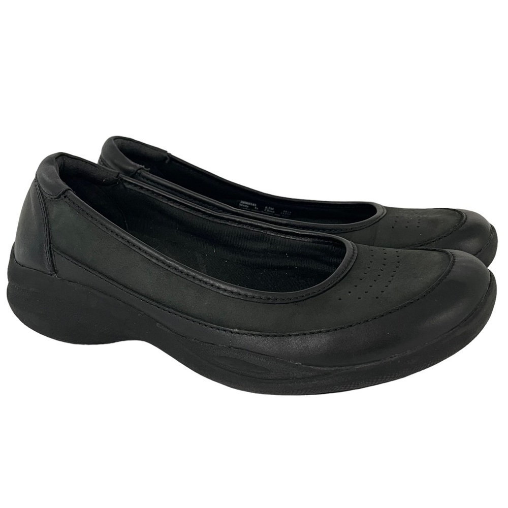 Clarks In Motion Leather Walking Shoes Women’s 6.5 Black Comfort Alta Loafers